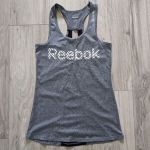 Reebok Racerback Tank Gray White Graphics Size XS